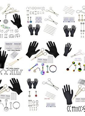 Body Piercing Kit With Needle Pack Nose Septum Belly Button