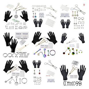 Body Piercing Kit With Needle Pack Nose Septum Belly Button