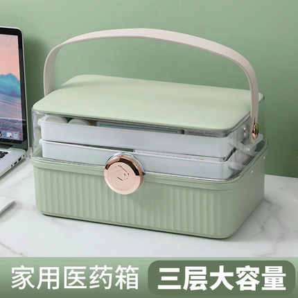 大号医药箱家庭装家用大容量宿舍急救医疗箱药物多层便携收纳药盒