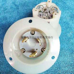 美规NEAM L6-30 30A250V3P UL法兰安装插头J-519台湾嵘光OLYMPIA