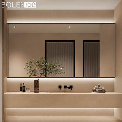 BOLEN智能浴室镜铝合金led带灯镜子洗手间酒店家用卫生间厕所