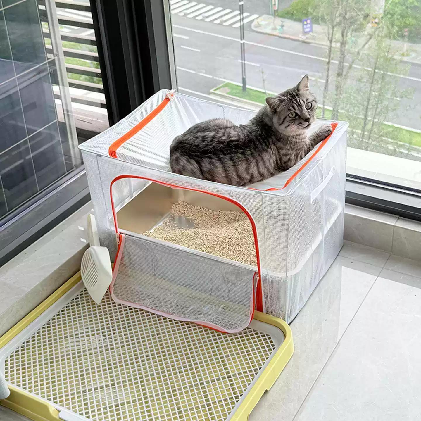 防外溅猫砂盆神器防带砂猫厕所半封闭一体式超大号多功能宠物用品