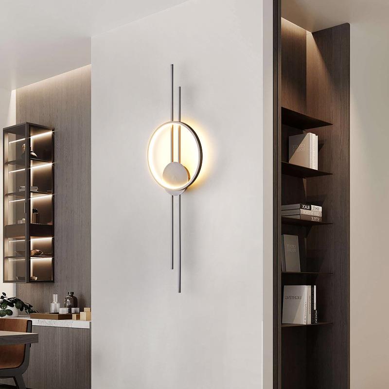 全铜系列极简壁灯客厅电视背景墙格栅灯2025新款创意床头卧室墙灯