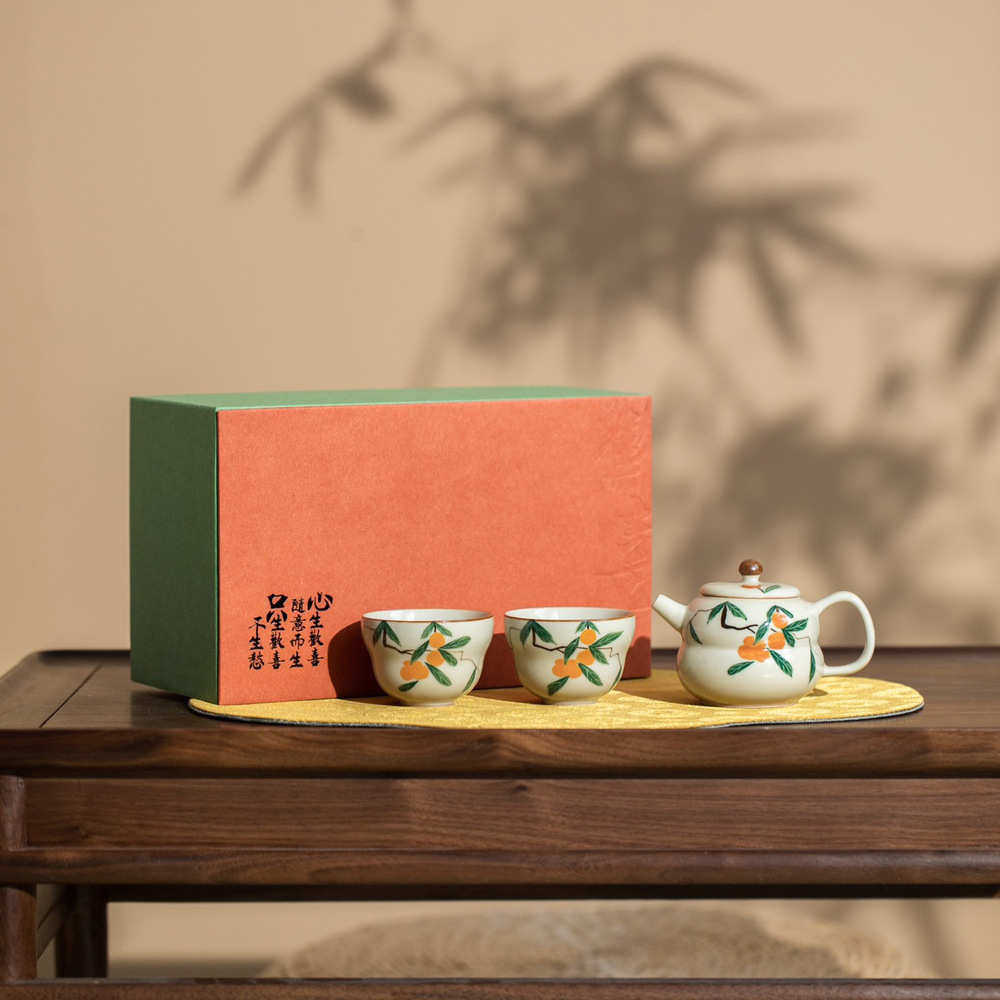 茶具 述茶壶泥人陶瓷礼品两杯手绘 一壶 礼品小套创创意茶杯文装