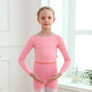 儿童舞蹈服毛衣短裤女童芭蕾舞练功服冬季练功三分裤毛衫外套套装