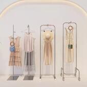 衣架挂地展示架 店专用货架落地式 女装 店展示架不锈钢挂地架女装