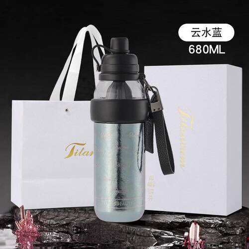 新款纯钛冷萃杯车载户外登山背带便携吸管钛杯大容量680ML咖啡杯