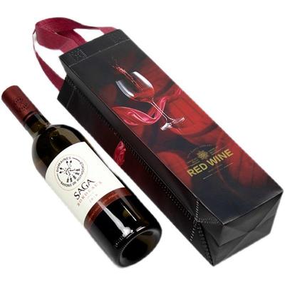 新款红酒瓶礼盒无纺布红酒袋葡萄酒单双支装礼品包装袋洋酒手提袋