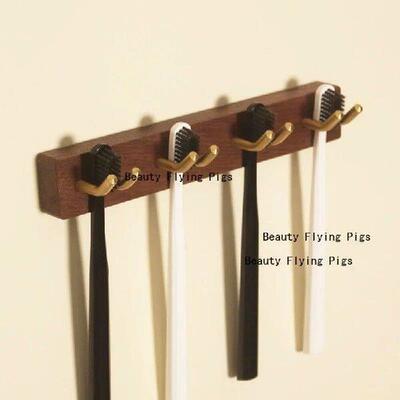 1pc Solid wood electric toothbrush holder Bathroom storage