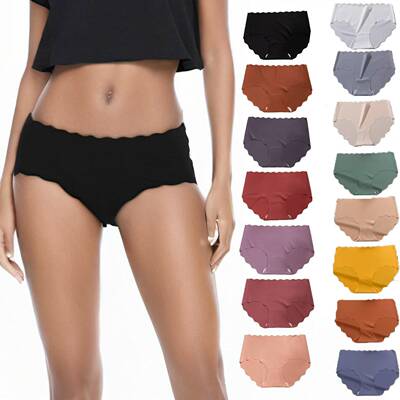 6/12 Pack Women's Mid High Waisted Briefs Underwear No Show