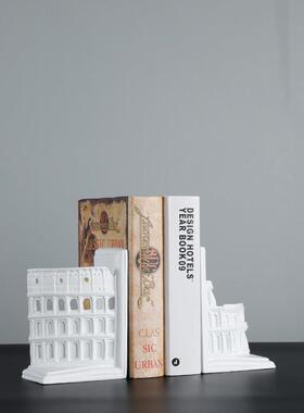 简约现代书房白色宫殿书档书靠书立摆件样板房售楼处极简轻奢摆设