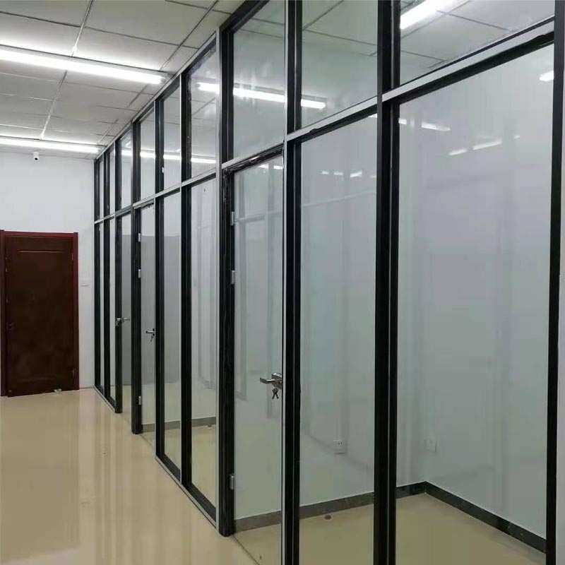 玻璃高墙内置隔断隔墙天津百叶玻玻隔间钢化玻璃双单办公室铝合金