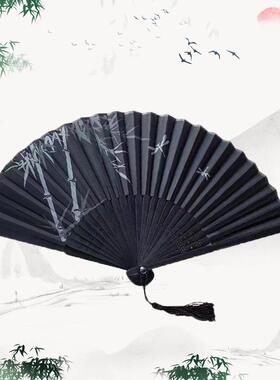 扇子折扇折扇中国舞蹈折叠竹雕