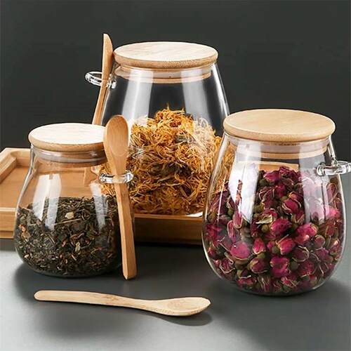 1pc Airtight Food Containers Kitchen Storage Pots Glass Jar