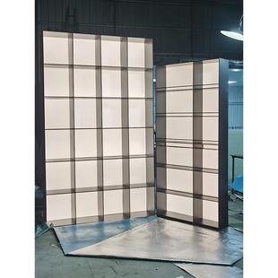 不锈钢装饰柜定制亚克力发光背板酒柜展示柜极简实心铝板柜钢板柜