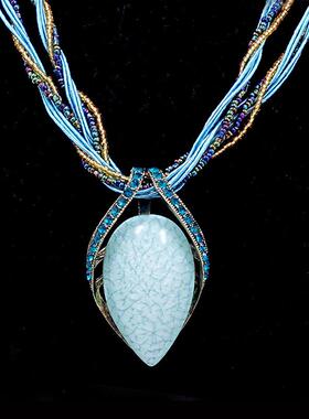 水滴项链西米翡翠复古文艺项链