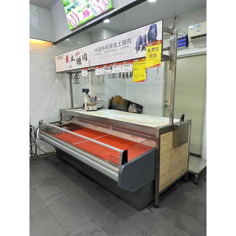 猪肉分割台货架不锈钢猪肉展示架生鲜店超市卖肉工作台鲜肉展示柜