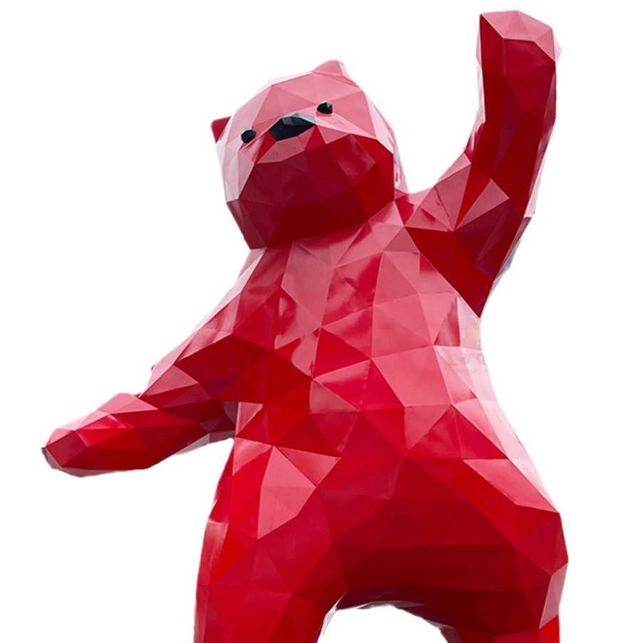 大型玻璃钢动物雕塑厂家户外景观几何镜面城市广场景观装饰美陈