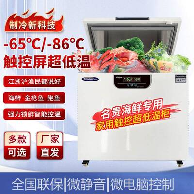卧式超低温冰柜零下60/80度家用深冷海鲜柜实验室冰箱冷冻柜