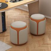 皮质梳妆凳卧室女生化妆台凳子轻奢岩板茶桌茶台凳子休闲圆凳子