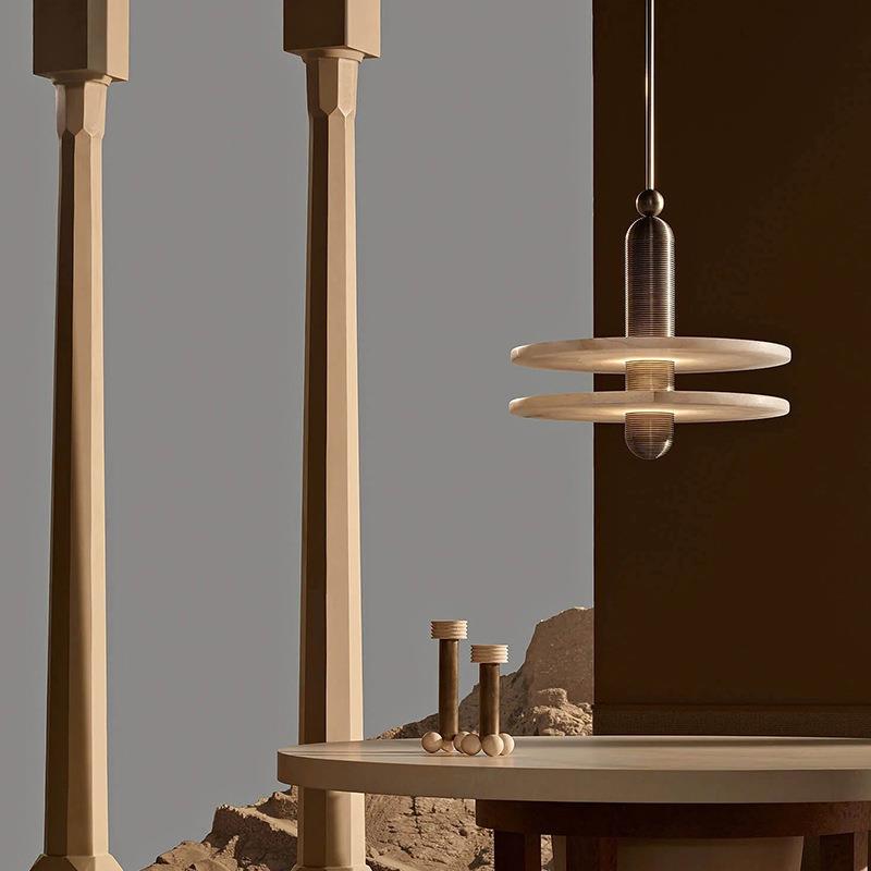 美式HX9905餐厅灯云石客吊灯灯新中式现代厅约卧室创意个性网红吧