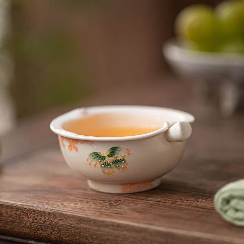 手绘花团锦簇茶杯女士个人专用喝茶品茗杯高档陶瓷主人杯单杯 可