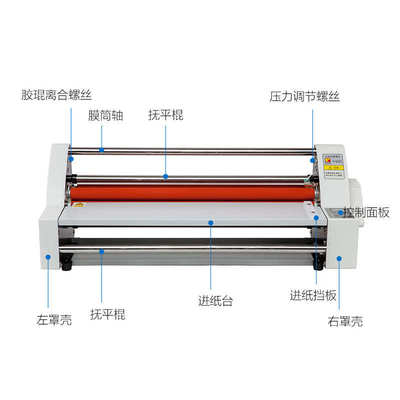 V480小型电动覆膜机电子控温过塑复膜机冷热裱双用单双面加热模式