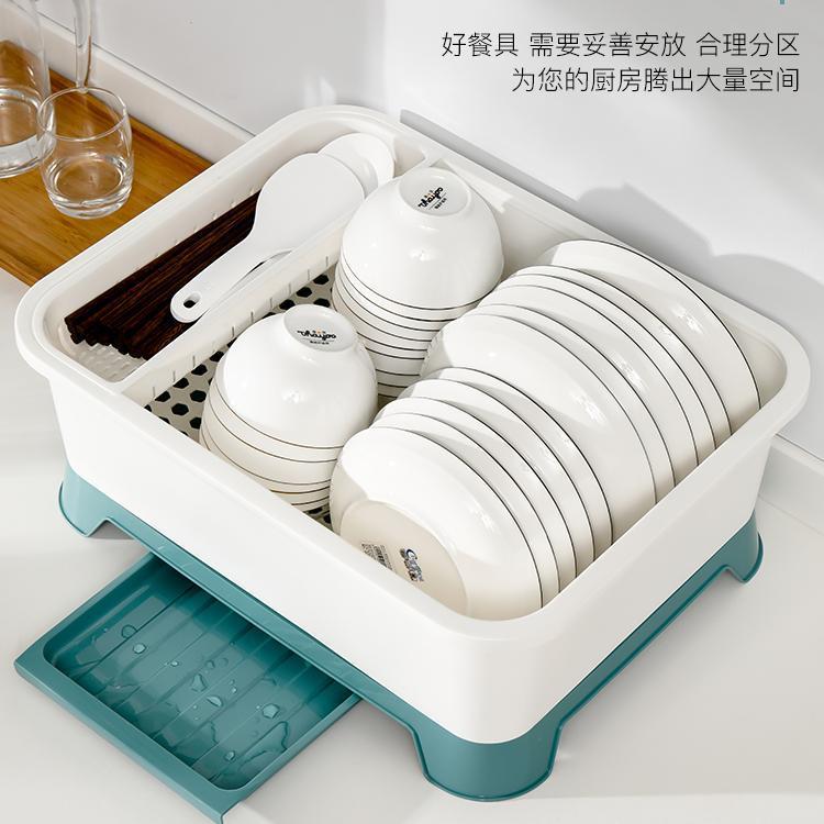 厨用房沥碗柜P66HM7M9带盖餐具放碗碟置架家台面多功能物装碗筷收