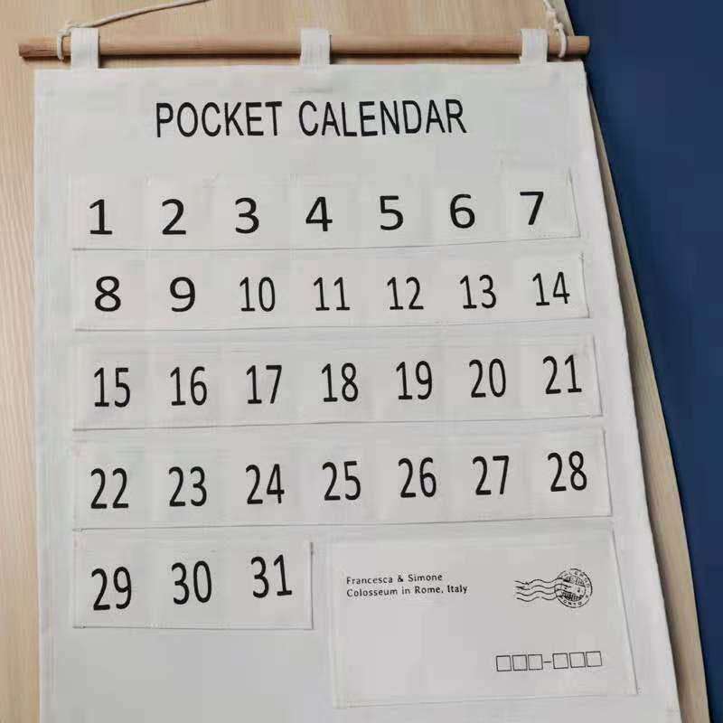 棉麻布艺防水储物挂袋31兜实用多功能小袋子办公室打卡收纳挂袋