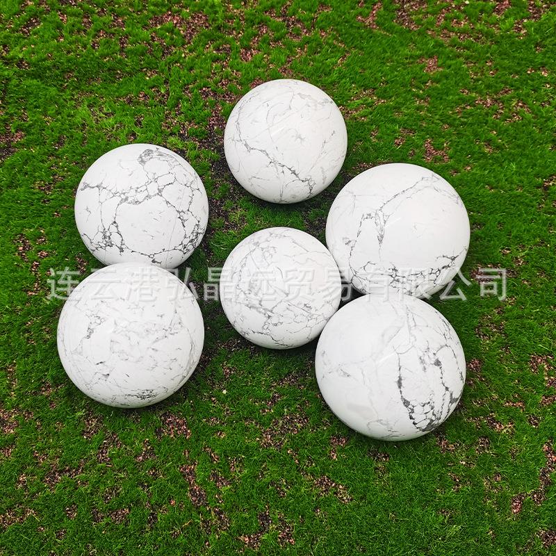 水晶天然白纹石水晶球白松石球家居摆件水晶工艺品厂家