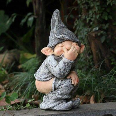 Funny Character Little Boy Outdoor Statue Resin Cute Garden