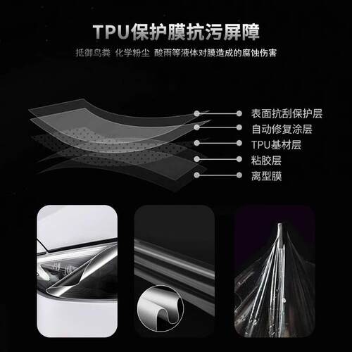 暗莹适用model3SY熏黑车灯保护膜改装配件灯膜大TPUY灯膜光控