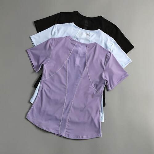 Women's short sleeved running slimming yoga suit top,