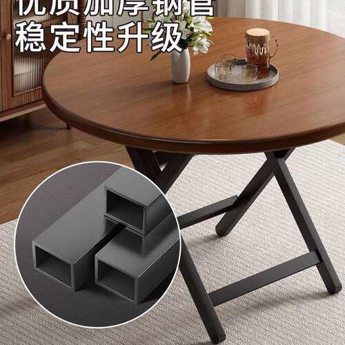 可折叠子小户型家用桌出餐租房简易桌圆形吃F9955J9T饭桌阳台便摊