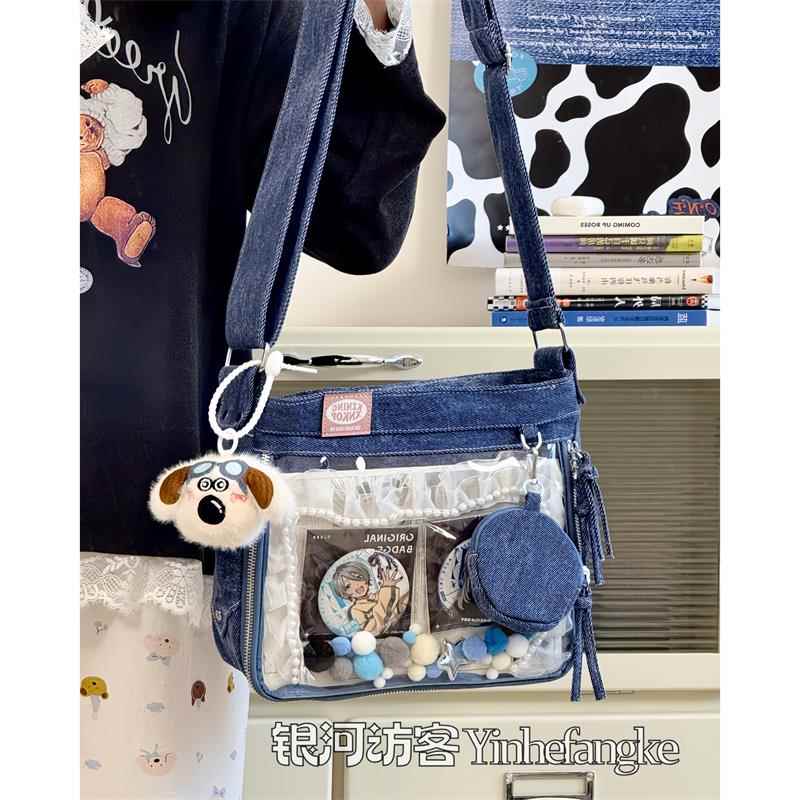 日系痛包女新款小众设计追星小方包Y2K牛仔很痛斜挎包通勤单肩包