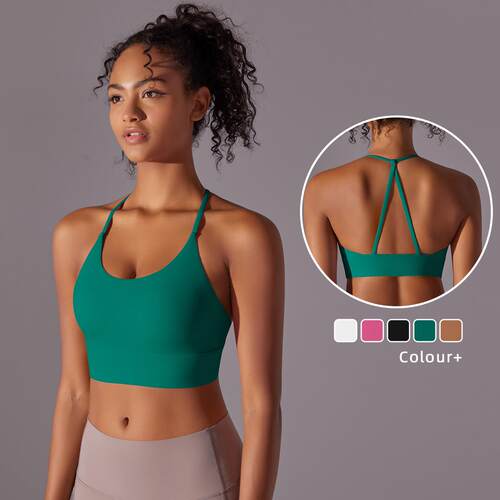 Hanging neck yoga bra, women's triangle sports vest,