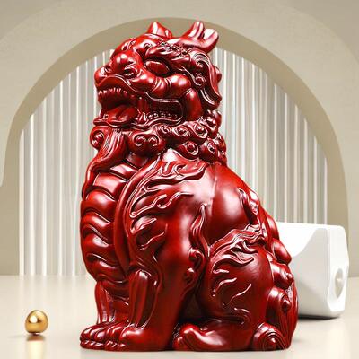 红花梨木貔貅摆件木雕工艺礼品开业乔迁送礼实木独角公双角母貔貅