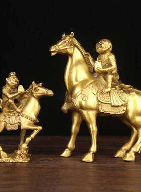 铜马上封侯摆件铜官印马上封侯跃马 铜马上财神摆件铜马上赢摆件