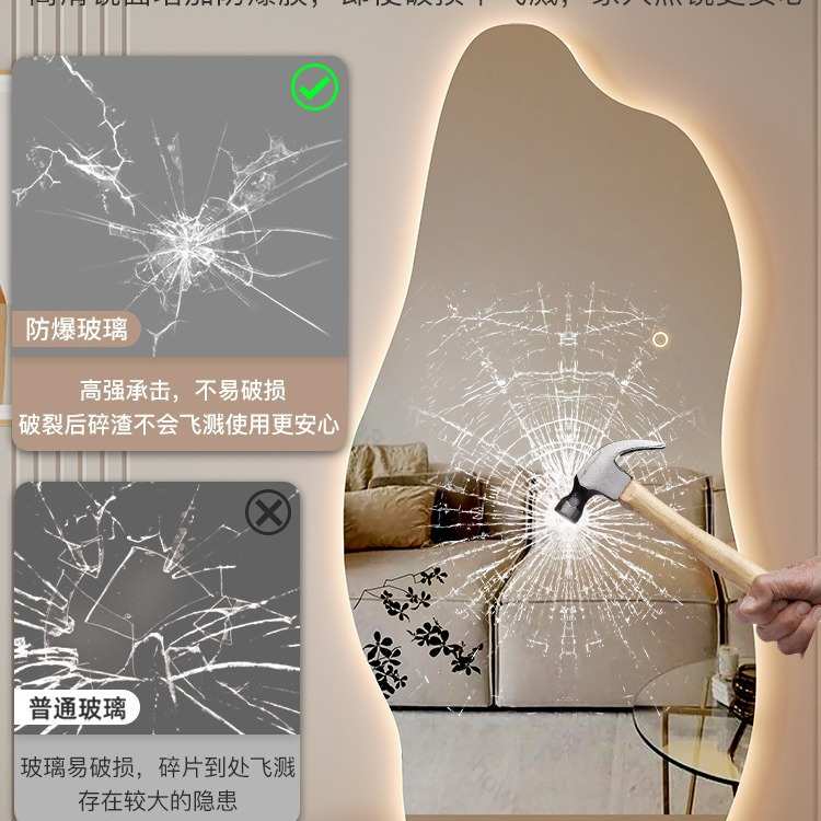 镜子全身穿衣镜家用女生卧室试衣壁挂贴墙网红化妆挂墙立体落地镜