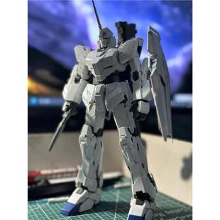 大班MG1:100独角兽6637白蓝配色可爆甲变形毁灭模式机甲拼装模型