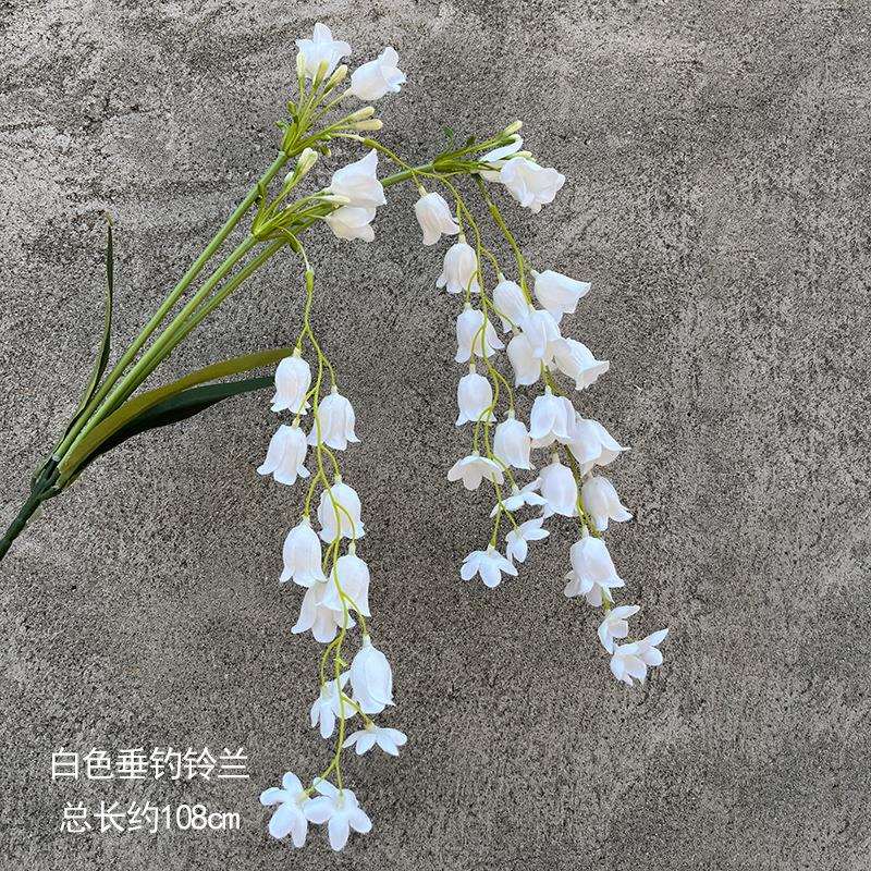 新款仿真垂吊铃兰花风铃仿真花婚庆花艺花材家居摆件摄影道具外贸
