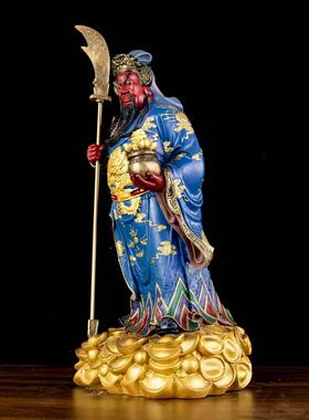 彩绘关公摆件家居客厅办公室财神公案挂件家装