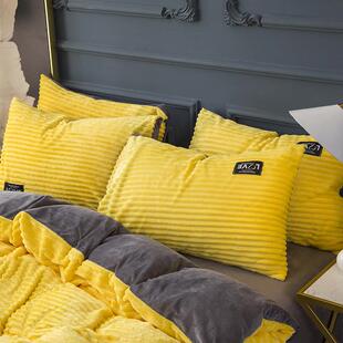 床上四件套绒暖珊瑚套绒床被水晶法兰绒加A魔法绒保绒4件套冬单源