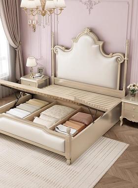 美式实木黑色床1.M双人现代8简约复古法床式大床轻奢主床卧SOF婚