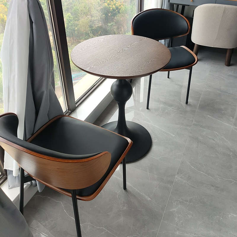 靠背组合酒吧桌椅区会客接待洽谈吧咖啡厅美式餐椅酒馆复古清椅子