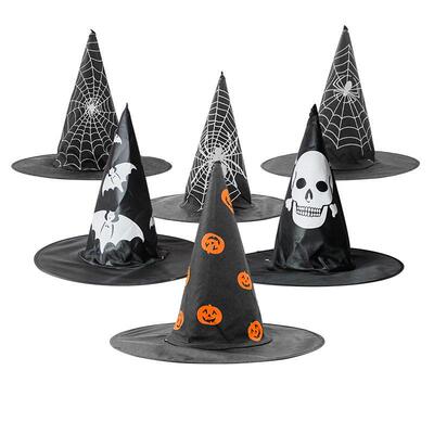 Halloween hat Pumpkin witch hat Black tip wizard hat