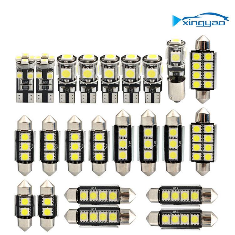 23pcs套装 led车内阅读灯 t10 5050 w5w 双尖 解码