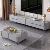 全型实木意式 轻奢家茶几电视柜现代简约组合板小户客厅509用新岩