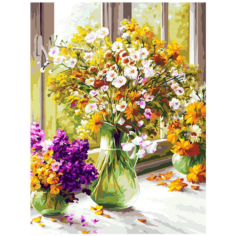 OF9D数字油画diy填充画画手工填色画手绘减压油彩画丙烯画装