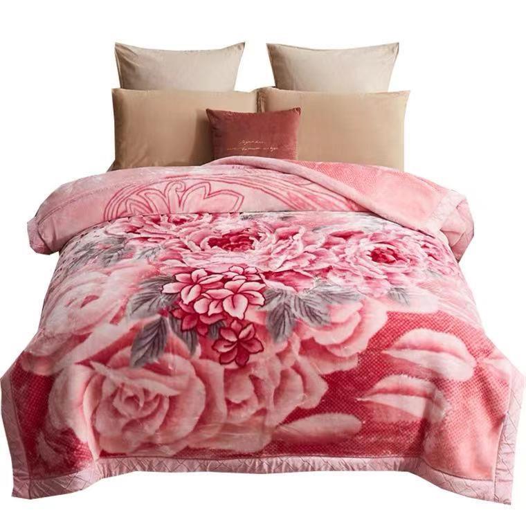 高端毛毯加厚结婚被子双层毯子大红色8斤9斤双人盖毯陪嫁冬季绒毯